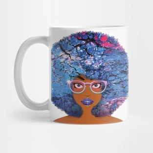 Galaxy Girl Blue Lava Afro Mug